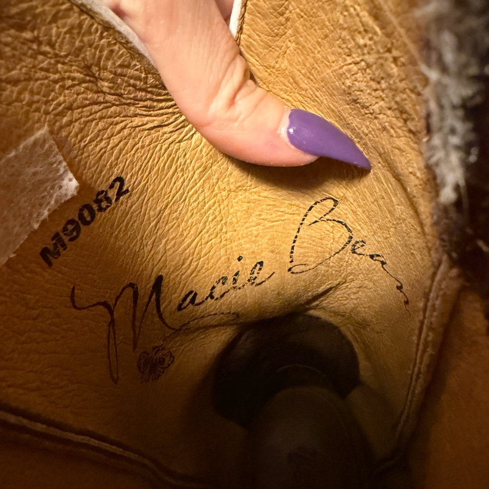 Macie Bean Brown and White Women's Western Boots - Picture 2 of 6